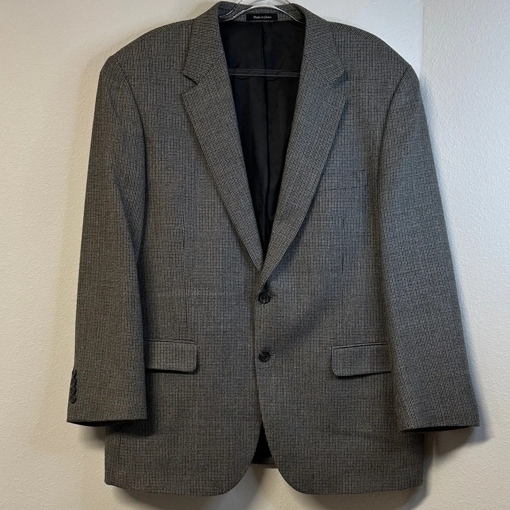 Chaps Ralph Lauren 46R Charcoal Tweed Lambswool Sport Coat Blazer
